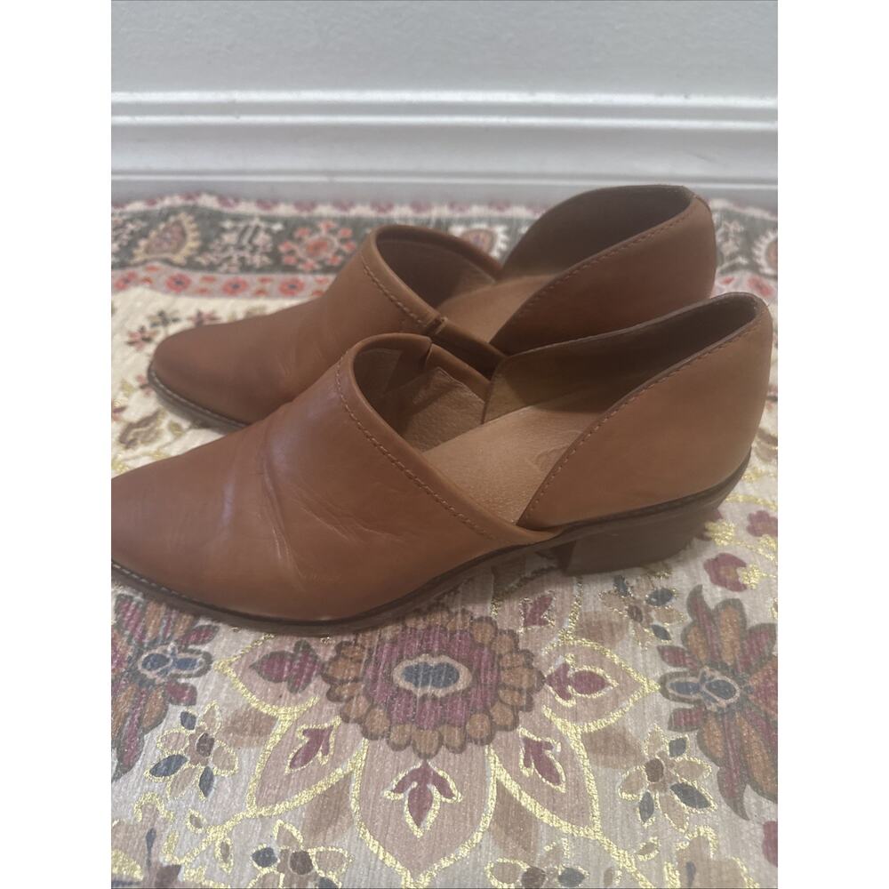 Madewell Brady Low Cut Bootie Womens Sz 8.5M English Saddle Brown Leather Shoes - Picture 5 of 9